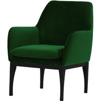 Fauteuil Beca, vert foncé - Velluto 10, Couleur des pieds: Noir