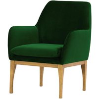 Fauteuil Beca, vert foncé - Velluto 10, Couleur des pieds: Chêne clair
