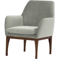 Fauteuil Beca, gris clair - Velluto 15, Couleur des pieds: Chêne foncé