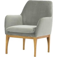 Fauteuil Beca, gris clair - Velluto 15, Couleur des pieds: Chêne clair