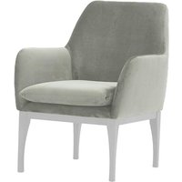 Fauteuil Beca, gris clair - Velluto 15, Couleur des pieds: Blanc