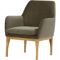 Fauteuil Beca, gris éléphant - Velluto 17, Couleur des pieds: Chêne clair
