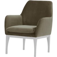 Fauteuil Beca, gris éléphant - Velluto 17, Couleur des pieds: Blanc