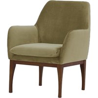 Fauteuil Beca, beige - Velluto 3, Couleur des pieds: Chêne foncé