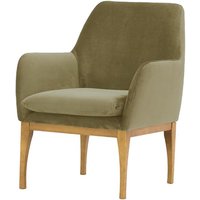 Fauteuil Beca, beige - Velluto 3, Couleur des pieds: Chêne clair