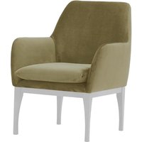 Fauteuil Beca, beige - Velluto 3, Couleur des pieds: Blanc
