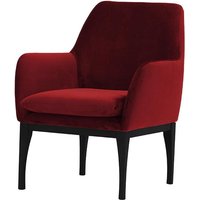 Fauteuil Beca, rouge - Velluto 7, Couleur des pieds: Noir
