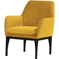 Fauteuil Beca, moutarde - Velluto 8, Couleur des pieds: Noir