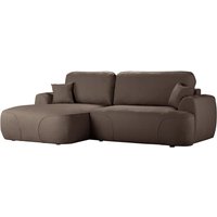 Satell – canapé d’angle gauche avec fonction lit, marron - Kronos 6