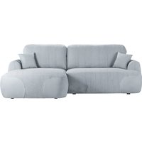 Satell – canapé d’angle gauche avec fonction lit, Poso 55/Paros 5 - gris clair