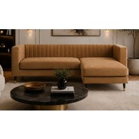 Canapé d’angle universel Slender, Matt Velour Karamel - brun