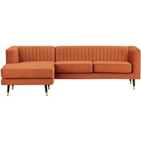 Grand canapé d’angle gauche Slender, Velluto 33 - orange rouillé