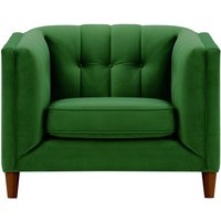 Fauteuil Sodre, vert foncé - Velluto 10, Couleur des pieds: Chêne foncé