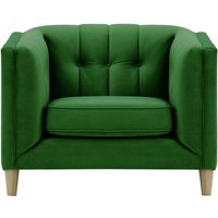Fauteuil Sodre, vert foncé - Velluto 10, Couleur des pieds: Noir wax