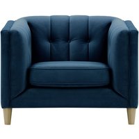 Fauteuil Sodre, bleu - Velluto 11, Couleur des pieds: Noir wax