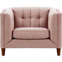 Fauteuil Sodre, lila/rose - Velluto 14, Couleur des pieds: Chêne foncé