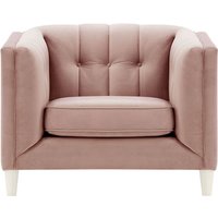 Fauteuil Sodre, lila/rose - Velluto 14, Couleur des pieds: Blanc