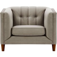 Fauteuil Sodre, gris éléphant - Velluto 17, Couleur des pieds: Chêne foncé