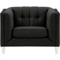 Fauteuil Sodre, noir - Velluto 20, Couleur des pieds: Blanc