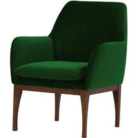 Fauteuil Beca, vert foncé - Velluto 10, Couleur des pieds: Chêne foncé