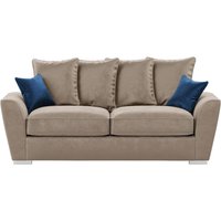 Canapé trois places à coussins Majestic, beige - velluto 3/ bleu - Velluto 11