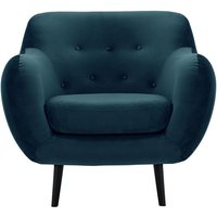Fauteuil Neve, Velluto 36 - Bleu paon