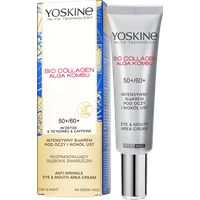 Yoskine Bio Collagen krem pod oczy i wokół ust 50+/60+ z kolagenem morskim, algą Kombu, kofeiną i korzeniem cykorii 15 ml