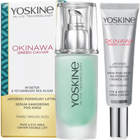 Zestaw Yoskine Okinawa Green Caviar serum do twarzy z kawiorem i krem pod oczy, na powieki i wokół ust