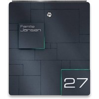 Metzler Briefkasten Anthrazit Edelstahl Gravur optional | Modell02