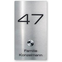 Metzler Türklingel Edelstahl Gravur LED-Taster | Alan Slim