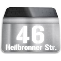 Solar-Hausnummer von Steinel | Edelstahl | Dämmerungssensor