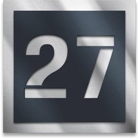 Hausnummerntafel Edelstahl in Anthrazit