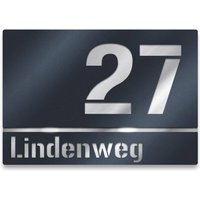Hausnummernschild Anthrazit aus Edelstahl