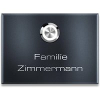 Metzler Aufputz Türklingel | personalisiert mit Gravur | Edelstahl-Taster mit LED | RAL 7016 Anthrazitgrau | Vitus