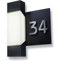 LED Außenleuchte | Anthrazit | Edelstahl Hausnummernschild | Steinbach