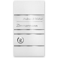 Metzler Design Türklingel Weiß Acrylglas Gravur | Ava Slim
