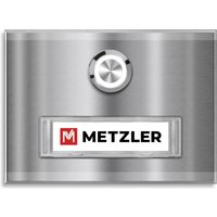 Metzler Türklingel Aufputz Edelstahl austauschbares Namensschild | Abakos