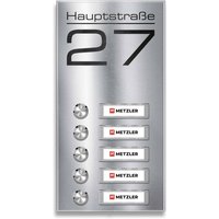 Metzler Klingel Aufputz Edelstahl austauschbare Namensschilder | Tara M5
