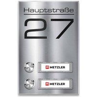 Metzler Klingel Aufputz Edelstahl Namensschilder | Tara M2