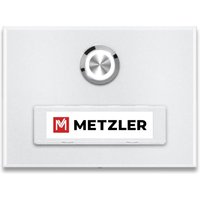 Metzler Türklingel Aufputz Weiß austauschbares Namensschild | Abakos