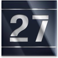 Hochglänzendes Hausnummernschild aus Edelstahl in Anthrazit
