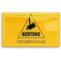 3D-Aufkleber - Achtung Videoüberwachung - gelb