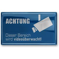 3D-Aufkleber - Achtung Dieser Bereich wird videoüberwacht - blau
