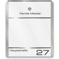Metzler Briefkasten aus Edelstahl | personalisiert mit Gravur | Zeitungsfach optional | Weiß | Moris