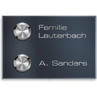 Metzler Funkklingel für Zweifamilienhaus - Gravur | RAL 7016 Anthrazitgrau | Vitus M2