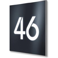 LED-Hausnummernschild aus Edelstahl in Anthrazit RAL7016