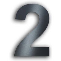 Metzler Hausnummer | Edelstahl | Arial | Anthrazitgrau | Höhe 20 cm | 2