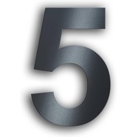 Metzler Hausnummer | Edelstahl | Arial | Anthrazitgrau | Höhe 20 cm | 5
