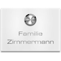 Metzler Funkklingel kabellos Edelstahl V2A | Aufputz Türklingel IP67 | 150m Reichweite | RAL 9016 Weiß | Vitus