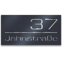 3D-Hausnummernschild aus Edelstahl in Anthrazit